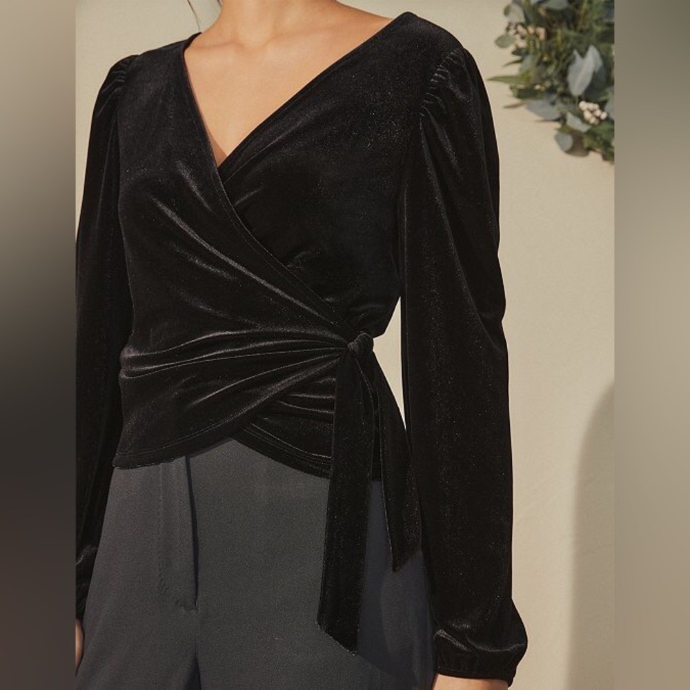 The White Company Velvet Wrap Top Size US 12